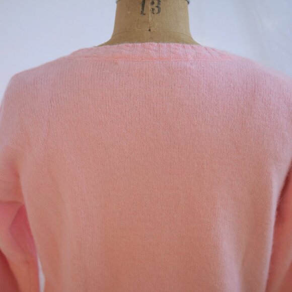vtg 90s CHAUS Pink Fuzzy Angora Rabbit Hair Wool Crew Sweater Y2K Cottagecore M - Picture 6 of 9